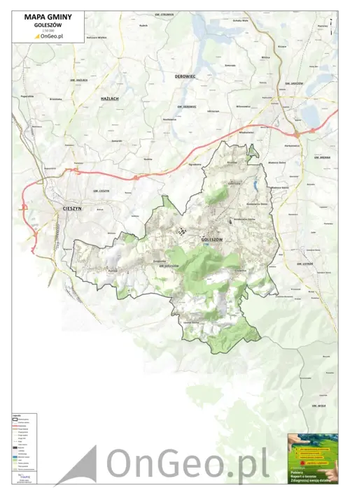 Mapa gminy Goleszów